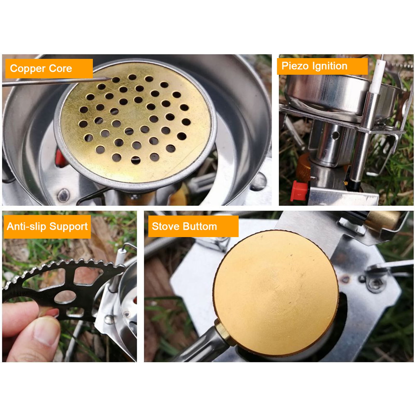 3900W Portable Gas Stove Split Gas Furnace Outdoor Camping Stove Piezo Ignition Stove/Manual Ignition Stove
