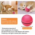 thumbnail image 3 of Juguete interactivo para gatos NQ Bola giratoria 360 grados LED carga USB Rosa, 3 of 5