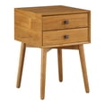 thumbnail image 3 of Leptis Mid-Century 2-Drawer Solid Wood Side Table, Light Oak, 3 of 9