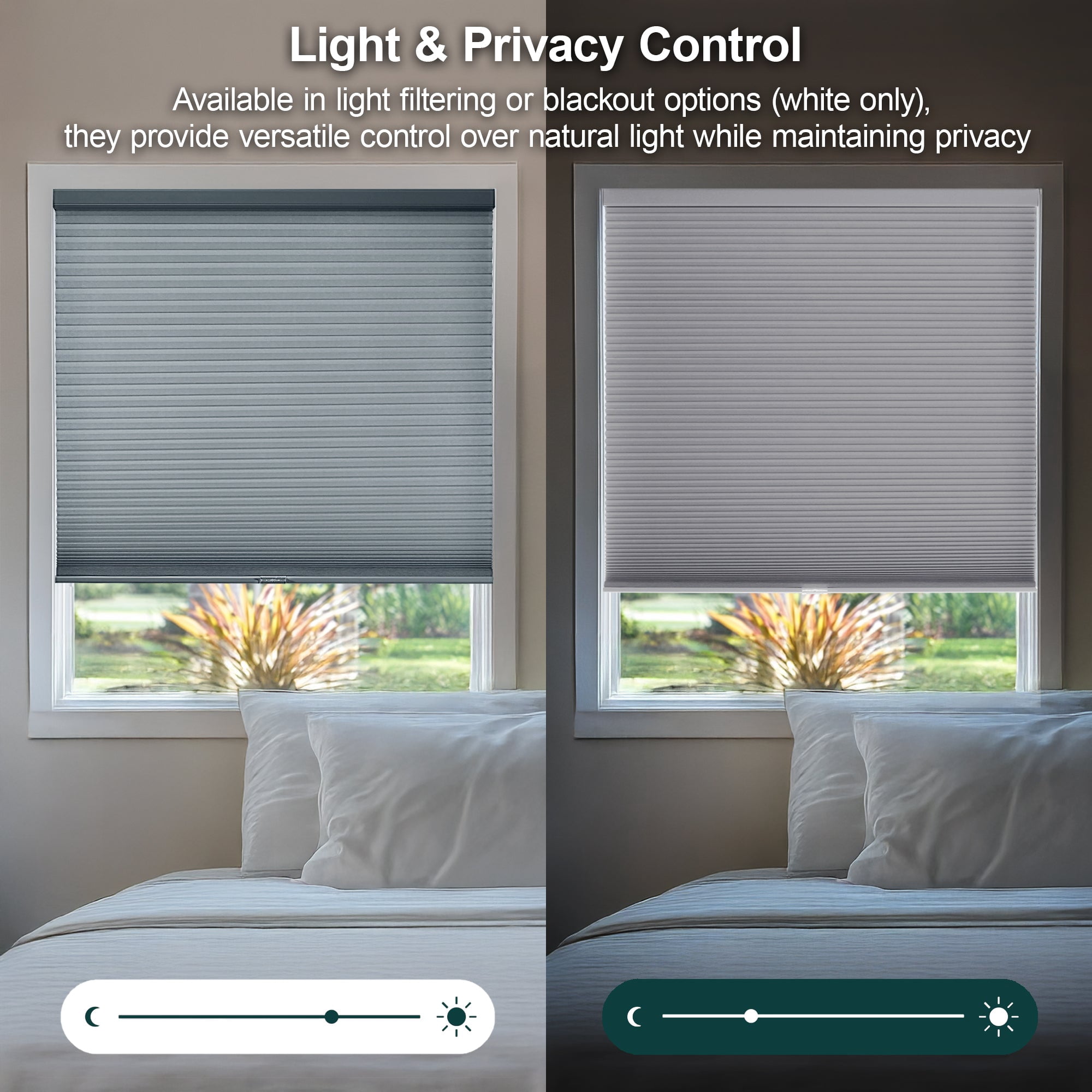 Chicology Light Filtering Cellular Shade, Morning Pebble, 35"W X 84"H