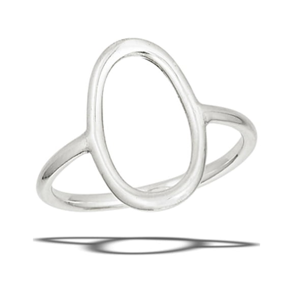 Modern Geometric Open Oval Ring .925 Sterling Silver Band Jewelry Female Male Unisex Size 6