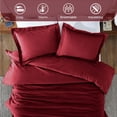 thumbnail image 5 of Superior Cotton Flannel Solid Duvet Cover Set, Full/Queen, Burgundy, 5 of 9