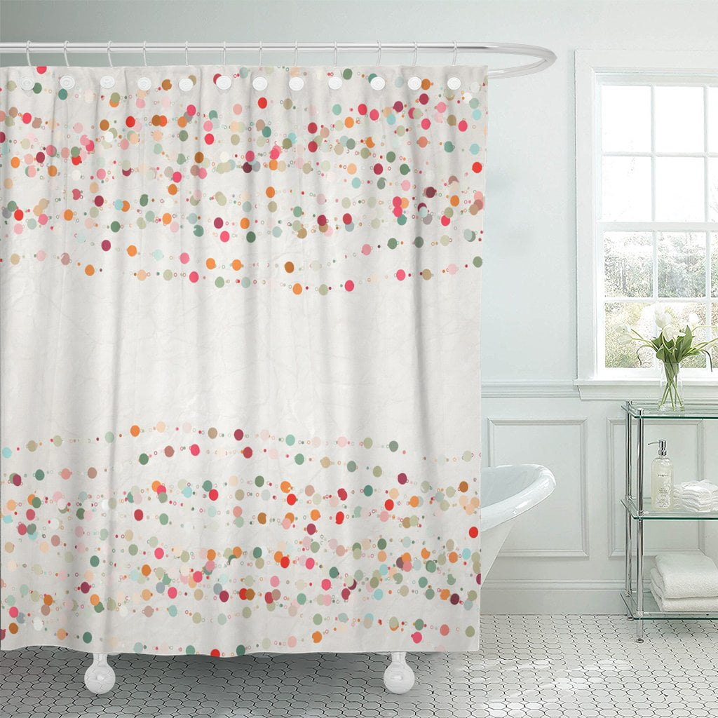 PKNMT Wedding Green and Beidge Vintage Polka Dot Also Includes Polyester Shower Curtain 60x72