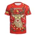 thumbnail image 2 of Camisetas de animales para hombres con estampado de alces de Navidad en 3d, ropa informal de verano para hombres, camisetas holgadas de gran tamaño, camisetas de manga corta Harajuku, 2 of 4