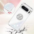 thumbnail image 4 of Glitter Clear Sparkly Bling for Google Pixel 8 Pro Case, Flowing Liquid Quicksand Cover with Diamond Ring Holder Case for Google Pixel 8 Pro  Colorful, 4 of 7