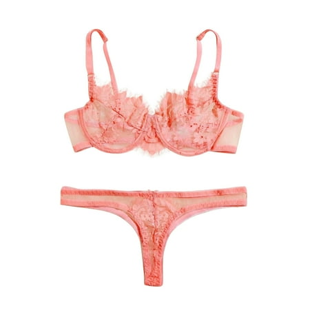 

Csengfiy Erotic Underwear Sexy Lace Temptation Three Point Lingerie With Steel Ring