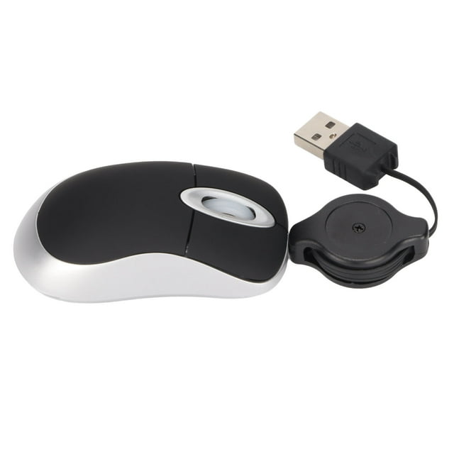 Small Mouse, Mini Mouse Retractable Cord Glossy For Home For Travel For Office