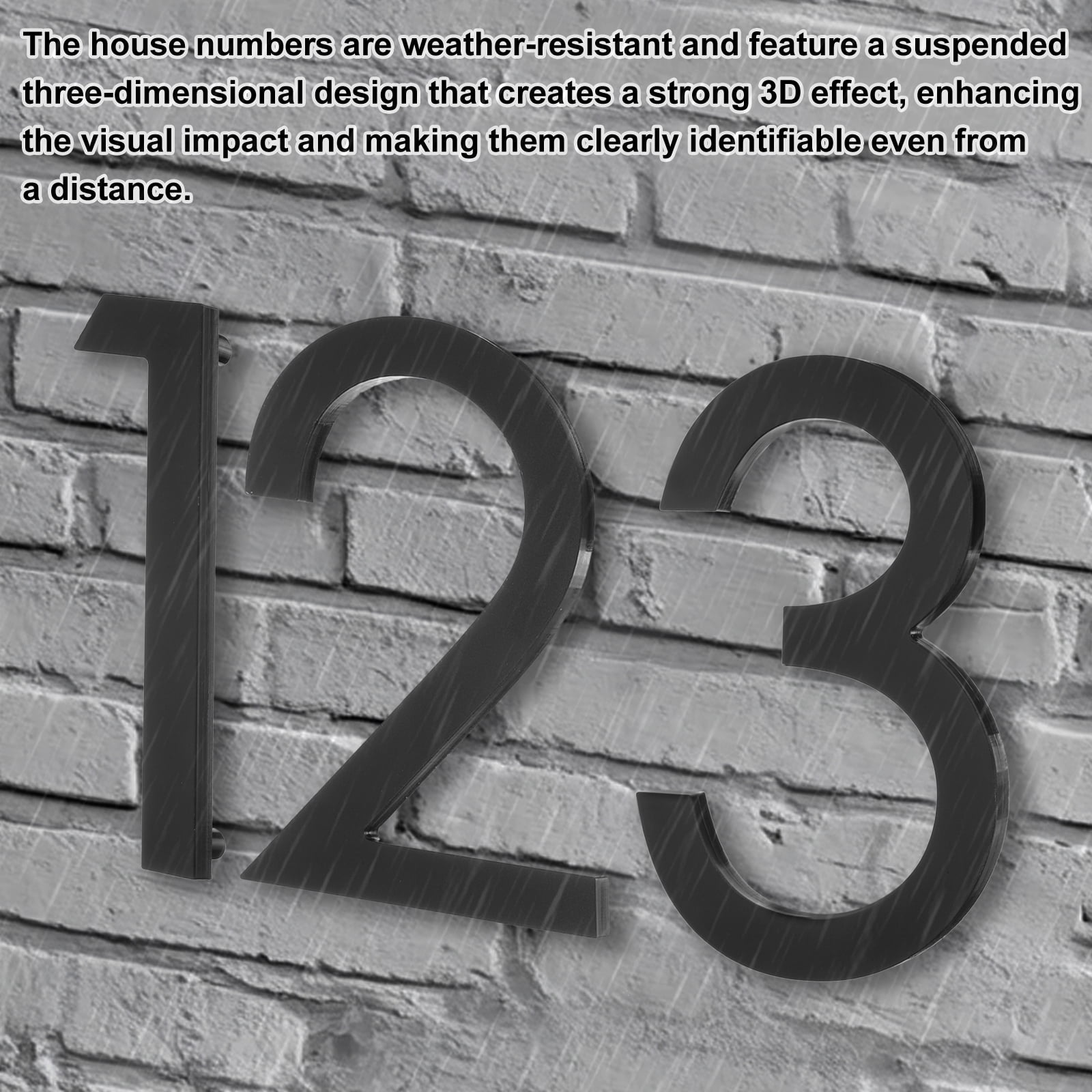 Uxcell 8" Solid Aluminum Floating House Numbers for Outside Address(Number 7, Reflective Silver)