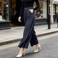 thumbnail image 6 of SBYOJLPB Women's Wide-leg Pants Solid Color Loose Casual Comfortable High-waisted Trousers, 6 of 7