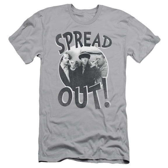 Three StoogeS/Spread Out S/S Adult 30/1 T-Shirt Silver