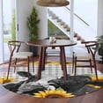 thumbnail image 3 of Round Rug 5Ft Washable Non-Slip, Sunflower Cows Circle Area Rugs for Living Room Bedroom, Farmhouse Floral Watercolor Botanical Plaid Indoor Floor Mats Carpet Runner for Home Decor Aesthetic, 3 of 8