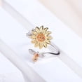 thumbnail image 5 of EGNMCR Rings Women's Anxiety Sunflower Rotating Open Relieves Anxiety Stress a ring, 5 of 5