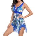 thumbnail image 1 of Gibobby Batas de baño mujeres spa Traje de baño para mujer, traje de baño dividido con estampado de flores a la moda, traje de baño dividido para playa a(Azul,CH), 1 of 5
