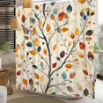 thumbnail image 2 of Tchckioa 72x78 Inch Waterproof Shower Curtain,Privacy Protection Hooks Bath Curtain for Bathtub(Colorful Leaves), 2 of 6