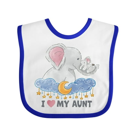

Inktastic I Love My Aunt Elephant Family Gift Baby Boy or Baby Girl Bib