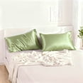 thumbnail image 5 of Lorviah 2 Pack Satin Pillowcases - Ultra Soft Cooling 20"x36" Pillow Cases for Hair & Skin, Hypoallergenic - Envelope Closure - King Size - Sage Green, 5 of 5