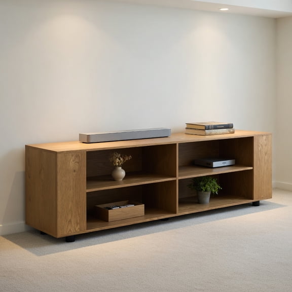 Resenkos Entertainment Centers,TV Stands,TV Stand Modern Wood Storage Console Entertainment Center-Natural