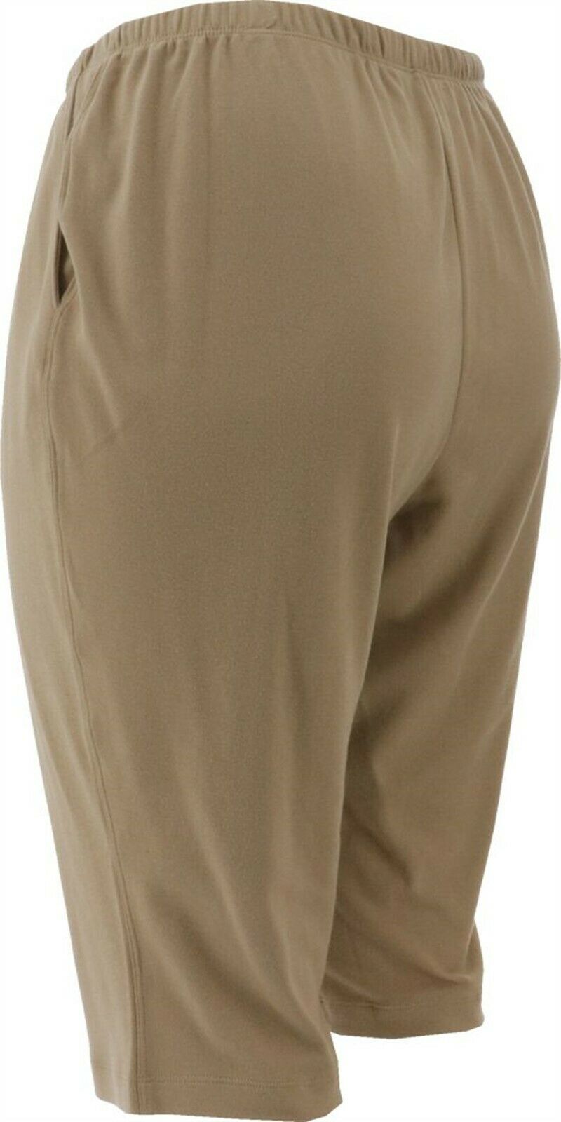 Petite Sport Knit Capri Pants Khaki 1XP 