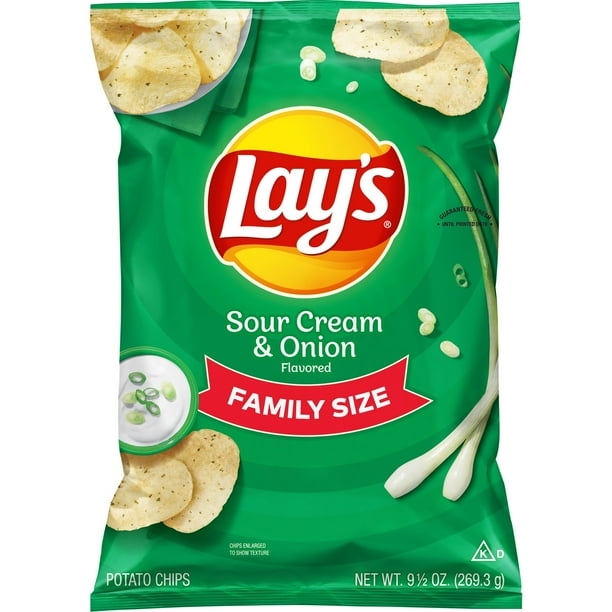 Lay's Potato Chips, Sour Cream & Onion Flavor, 9.5 oz. Bag Walmart