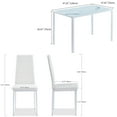 thumbnail image 5 of Dining Table Set for 4, 5 Piece Kitchen Table and Chairs with White Marble Effect Tempered Glass Table Top and 4 White Faux Leather Metal Frame Chairs,47.2" x 27.5" x 29.5", 5 of 8