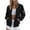 Black, variant on Womens Classic Jacket Zipper Ribbed Cuff Outerwear Lightweight Baseball Coat