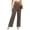 Coffee, variant on Women's Wide Leg Pants Elastic High Waisted Waffle Knit Work Palazzo Pants Business Casual Trousers with Pockets M