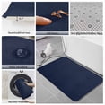 thumbnail image 6 of Solid Dark Blue Bath Mat 3 Piece Bathroom Rug Set, Minimalism Abstract Denim Texture Non Slip Bath Rug Contour Mat and Toilet Lid Cover, Absorbent Shower Mats Soft Bath Rugs and Mats Sets, 6 of 8