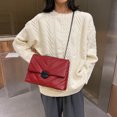 thumbnail image 1 of Bolsa Simple Lattice Pattern Totes PU Mujer Cadena Hombro Messenger Bag (Rojo) Ehuebsd Nuevos Originales, 1 of 9