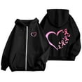 thumbnail image 2 of Hoodies for Women Zip Sweatshirts Women Petite Pullover Sweater Shirts Plain Hoodies Long Womens Shirt Hoodie Pullover Jackets Sheet Metal Neck Top Womens Long Athletic Black M, 2 of 6