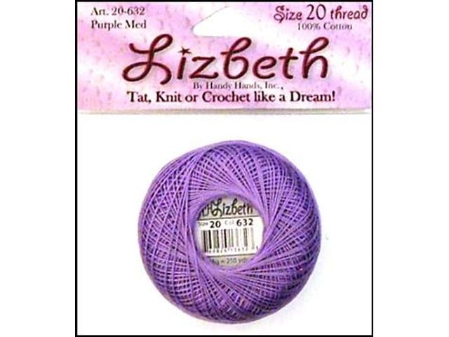Lizbeth Egyptian Cotton Crochet Thread Size 20 Color 632 Medium Purple 