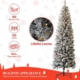 thumbnail image 5 of Eastvita 6.5FT Pre - Lit Pencil - shaped Flocked/Frosted Artificial Christmas Tree with LED Lights/Foldable Stand/Realistic Look for Christmas Home Decor, 5 of 5
