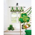 thumbnail image 2 of St. Patrick''s Day Gnome Valance Curtain for Window,Cute Dwarf Spring Clover Leaf Rod Pocket Kitchen Valances Ireland Horseshoe Gold Coin Short Curtain Windows Treatment Drape for Bathroom/Bedroom, 2 of 5