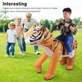 thumbnail image 3 of Air Blow Up Tiger Costume, Funny Average Size Vibrant Color Universal Inflatable Ride On Tiger Costume with Blower for Holiday, 3 of 7