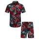 thumbnail image 2 of Txlixc Trajes de camisa hawaiana para hombre, camisa de manga corta con botones estampados a la moda + conjunto de pantalones cortos de playa Txlixc Casual, 2 of 4