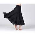 thumbnail image 2 of Whitewed Ruffle Sparkle Long Skirt Maxi Ballroom Latin Dance Practice Performance Circle Skirts, 2 of 3