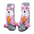 thumbnail image 3 of Calcetines de animales, regalos casuales de Navidad, gruesos para mujer, calcetines novedosos para el suelo en casa. Conejito gris, 3 of 9