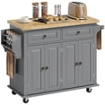 thumbnail image 1 of HOMCOM Modern Rolling Kitchen Island Cart with Drawers, Spice Rack, 1 of 10