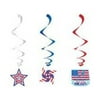 Patriotic Hanging Foil Swirls Case Pack 36