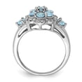 thumbnail image 2 of Sterling Silver Rhodium Diamond & Swiss Blue Topaz Ring, 2 of 6