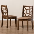 thumbnail image 6 of Skyline Decor Light Brown Fabric Upholstered and Walnut Brown Finished Dining Chair (Set of 2), 6 of 7