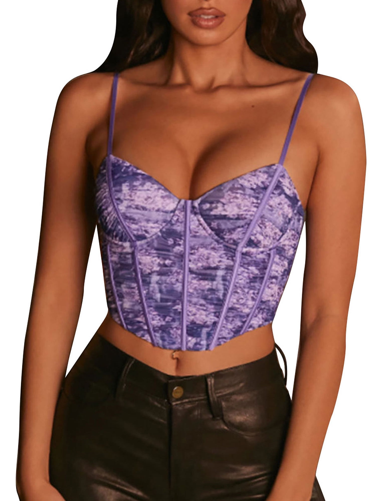 Women's Halter Strappy Bra Tank Tops Bustier Vest Crop Tops Mermaid Fish Blouse Women's Halter Strappy Bra Tank Tops Bustier Vest Crop Tops Mermaid Fish Blouse