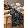 thumbnail image 6 of Black Geometric Burlap-Cotton Table Runner 48 Inches Long,Contemporary Abstract Art Farmhouse Table Runners,Outdoor Dining Tablecloths Decor for Baby Shower Party Wedding 13x48, 6 of 9