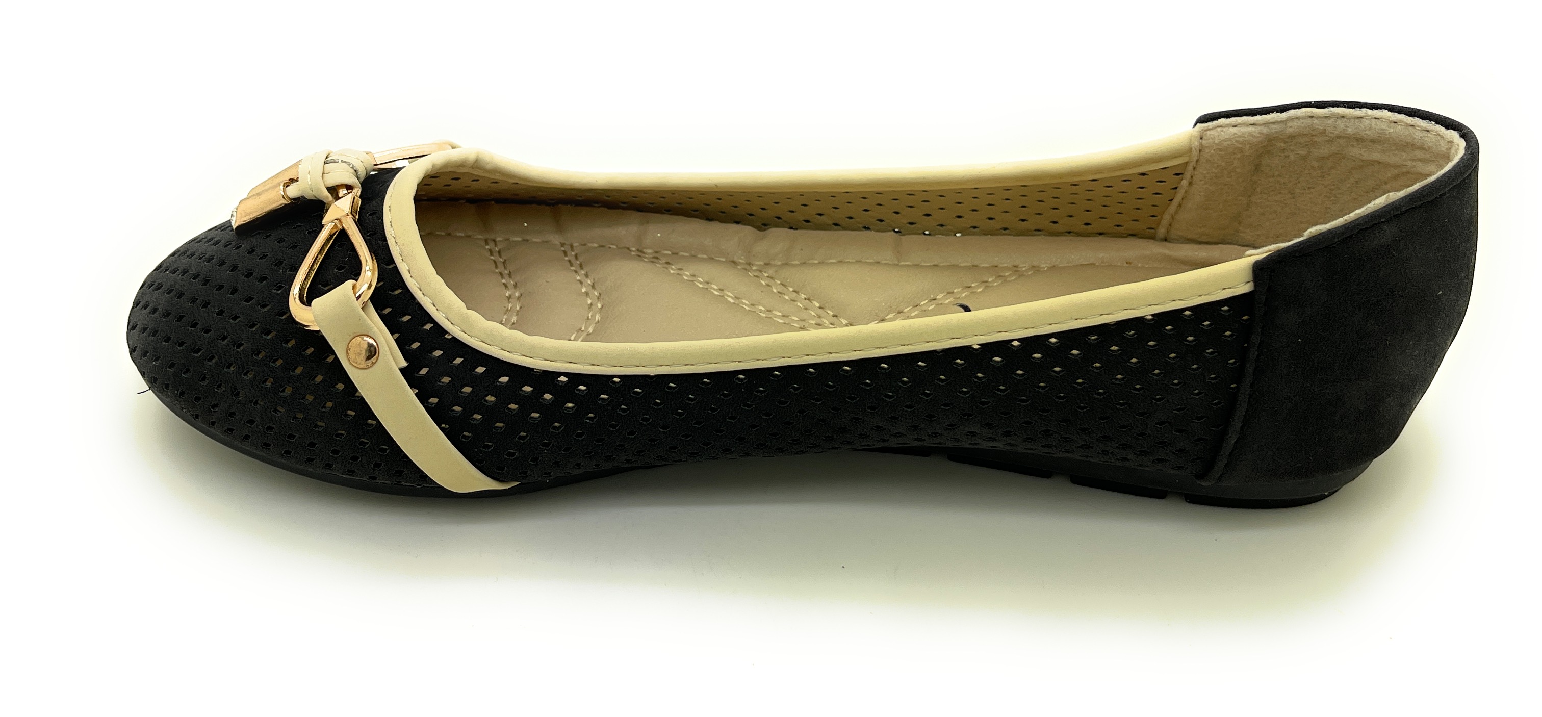 Lazer Cut Two Tone Flat Ballerina