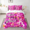 thumbnail image 2 of Castle Fairy Kids Teens Eat Sleep Dance Twin Bedding Sets 7-Piece,Gradient Geometric Hexagon Bedding Comforter Set Microfiber,Abstract Honeycomb Breathable Sheet Sets,Breathable Home Decor, 2 of 8