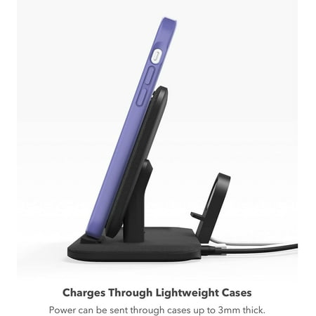 mophie - Wireless Charging Stand+ 3-In-1 - Black