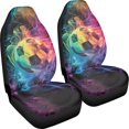 thumbnail image 3 of POLERO Non-Slip Car Seat Covers for Most Cars, Comfort Decorative Car Front Seat Cover Polyester Set of 2, Colorful Soccer, 3 of 13