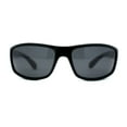 thumbnail image 2 of Polarized Mens True Classic Wrap Around Biker Style Sport Sunglasses All Black, 2 of 4