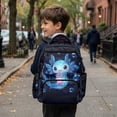 thumbnail image 6 of Pzuqiu Blue Axolotl 17 Inch Backpack for Girls Lightweight Breathable School Bag for Kids Padded Straps Front Zipper Pocket 10-12 Years Old Primary,Middle High School, 6 of 7