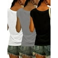 thumbnail image 2 of MORTTIC 3-Pack Women's Cap Sleeve V-Neck Tank Tops, Casual Loose Fit Basic Tees for Spring & Summer, 2 of 6