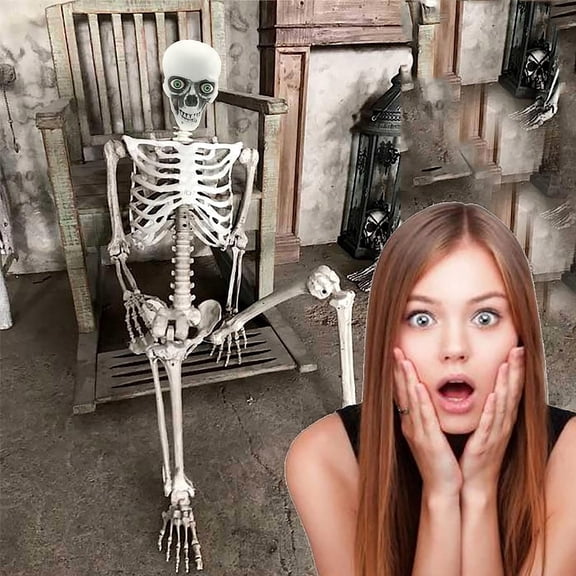 Clearance Halloween Decor Under $20 Cool Halloween Decorations Halloween Ornament Latest Version Halloween Skeleton Prop Human Full Size Hand Model Decor Skeleton With Movable Joints,1PC